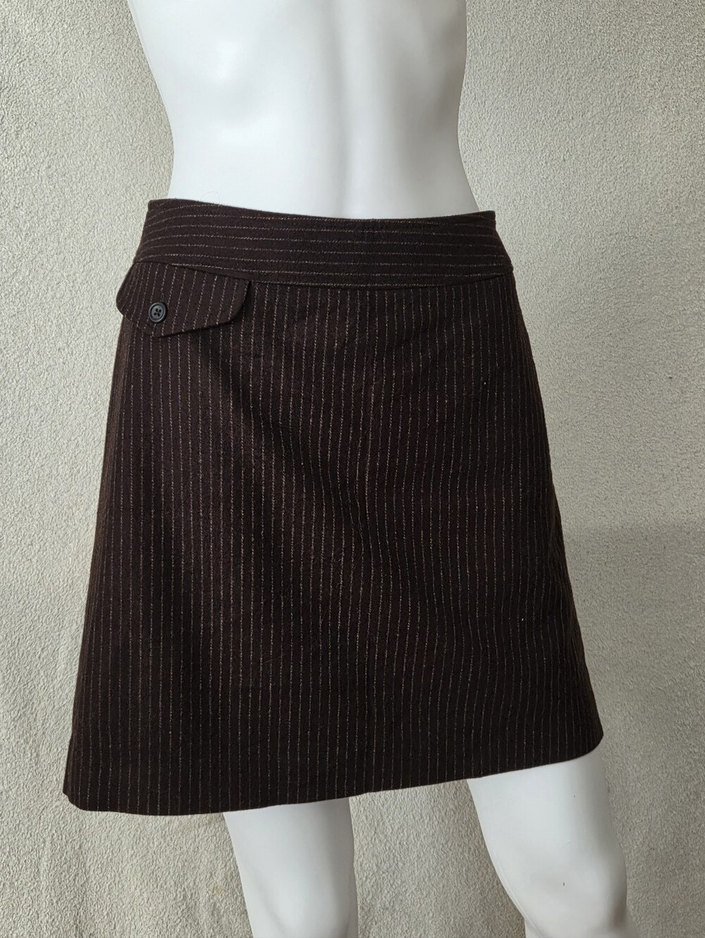 Banana Republic Dark Brown Pinstripe A-Line Skirt